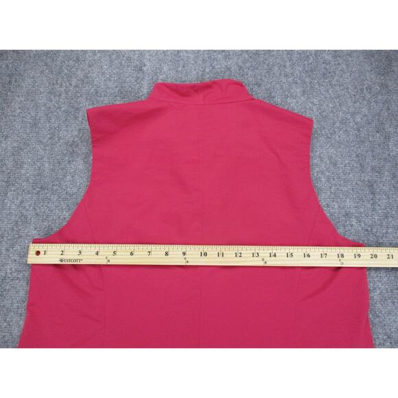 Eileen Fisher Vest Womens Petite Medium Pink Funnel Collar Two-Way Zip Pockets - Picture 4 of 16